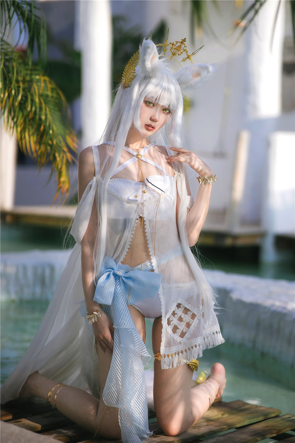 周叽是可爱兔兔 白金泳装[23P-339MB]