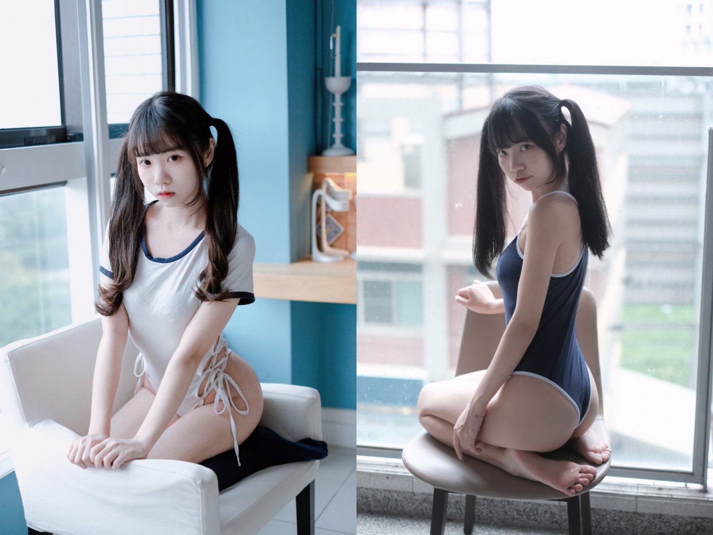 可可小白兔 白嫩系双马尾萌妹，反差感拉满 写真合集